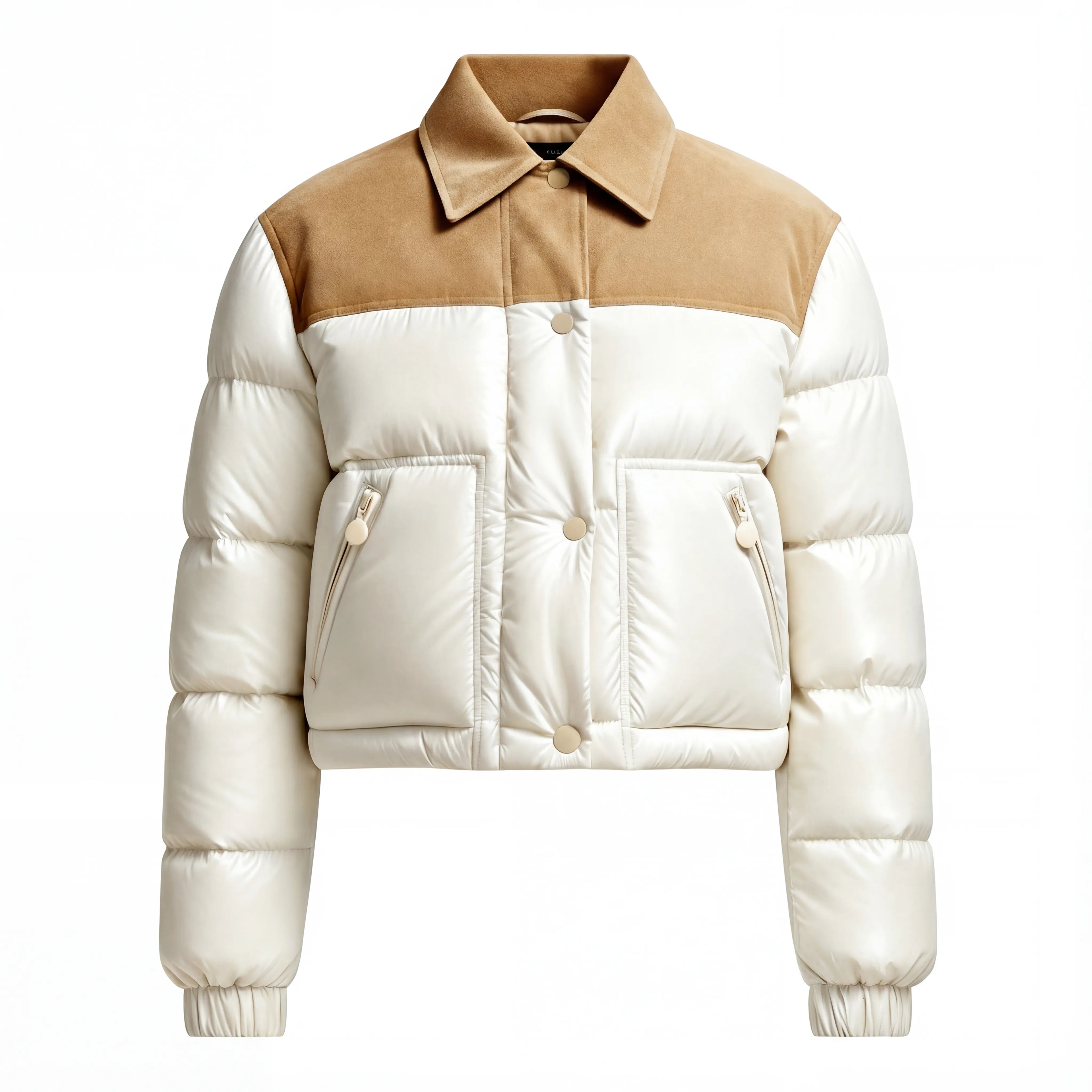 The Selene Bleu Suede Puffer Jacket