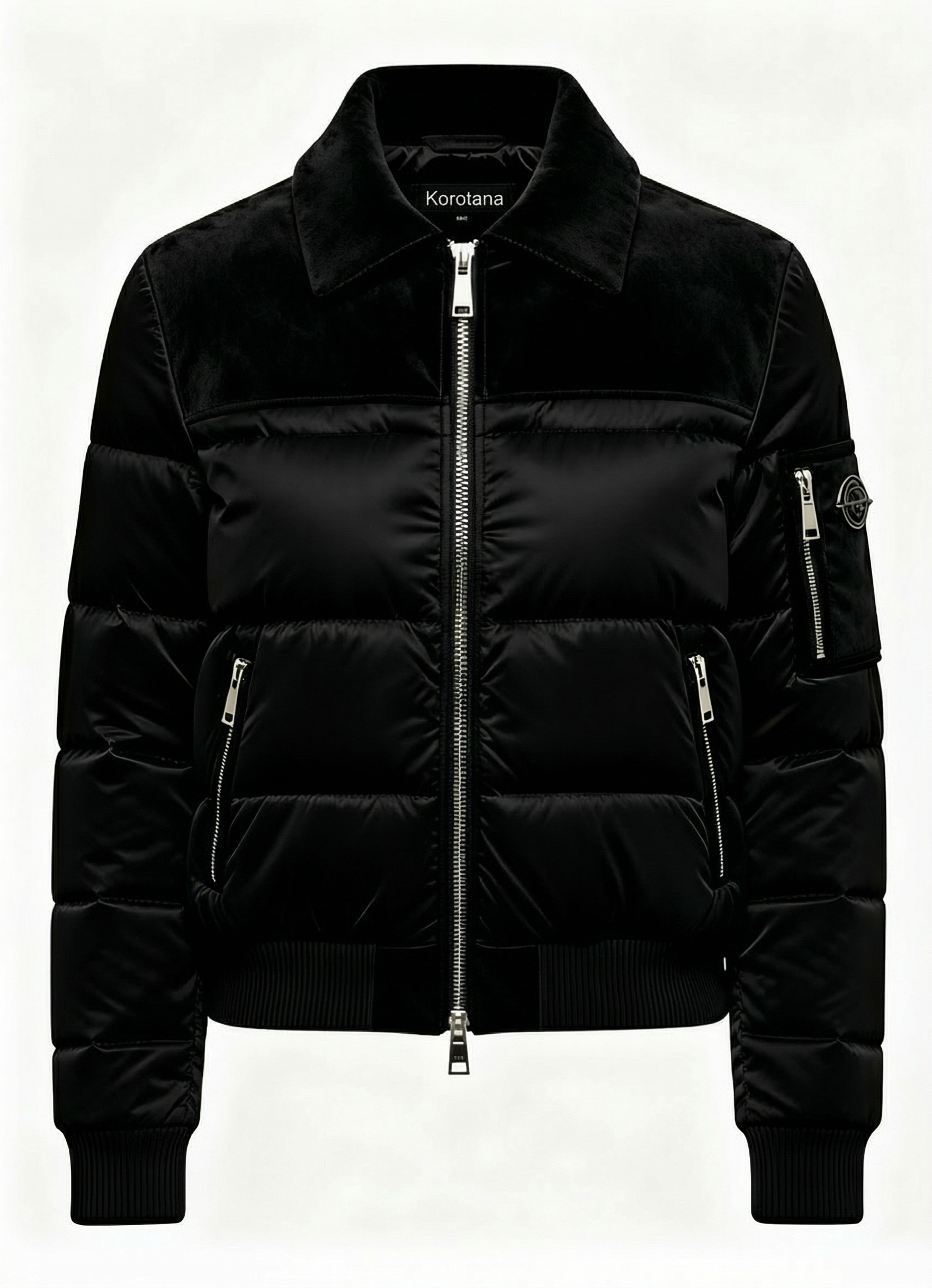 The Korotana Signature Suede Puffer Jacket