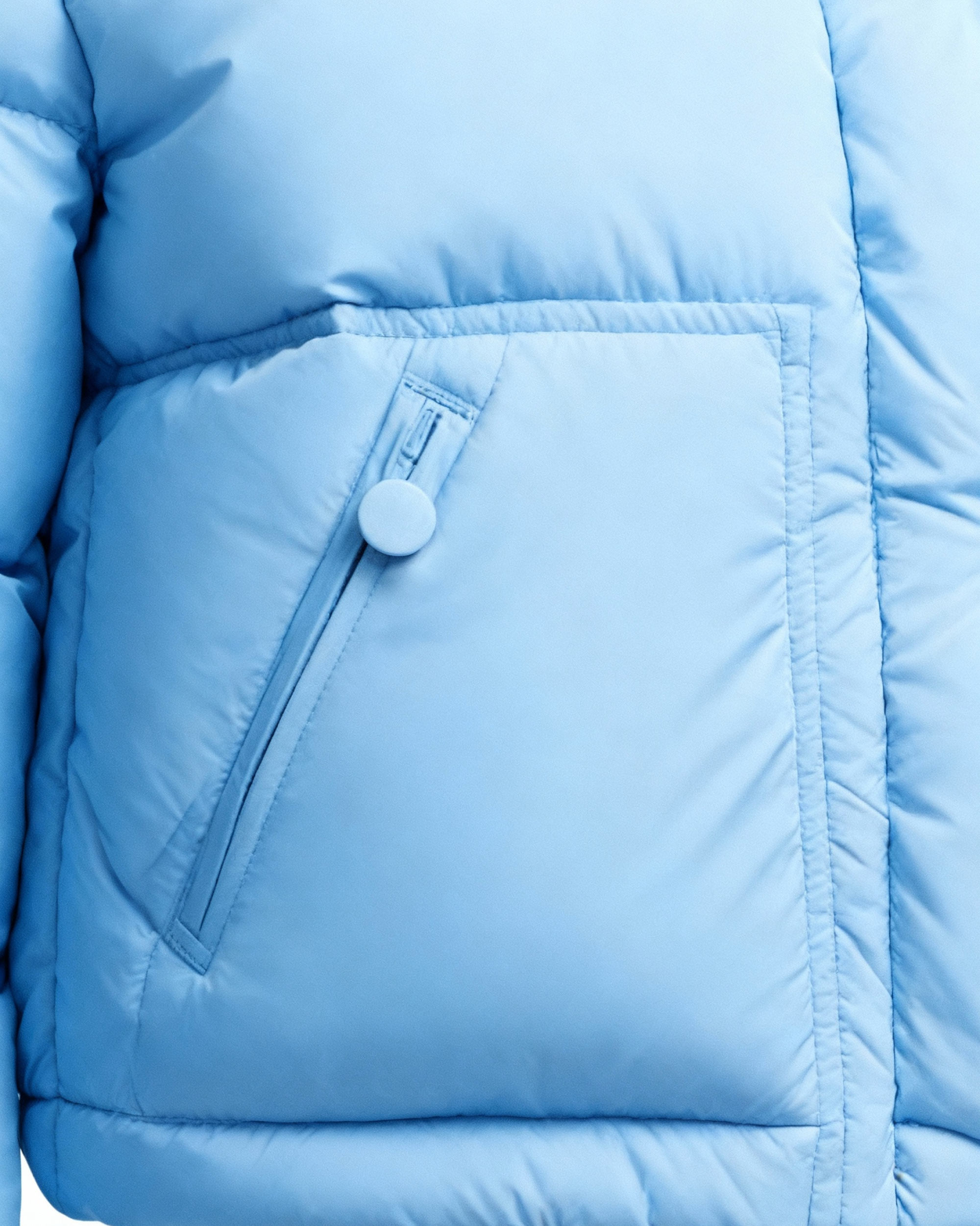 The Selene Bleu Suede Puffer Jacket