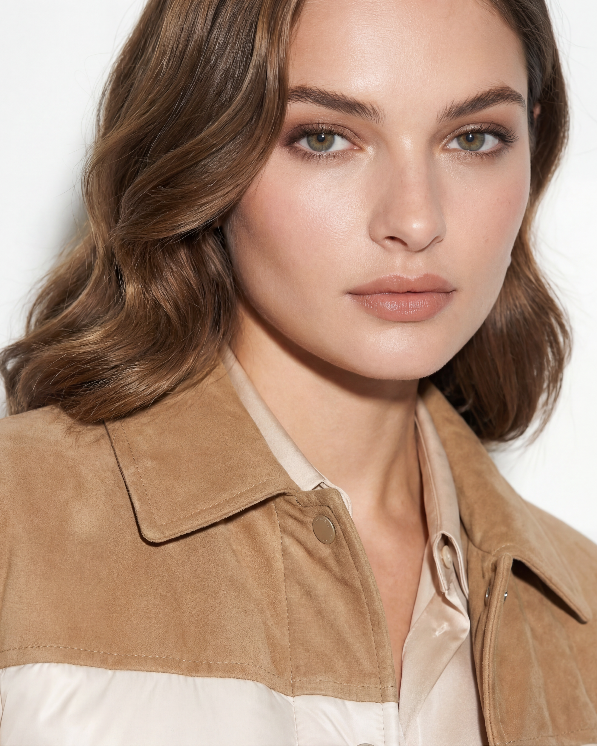 The desert Horizon Suede Puffer Jacket