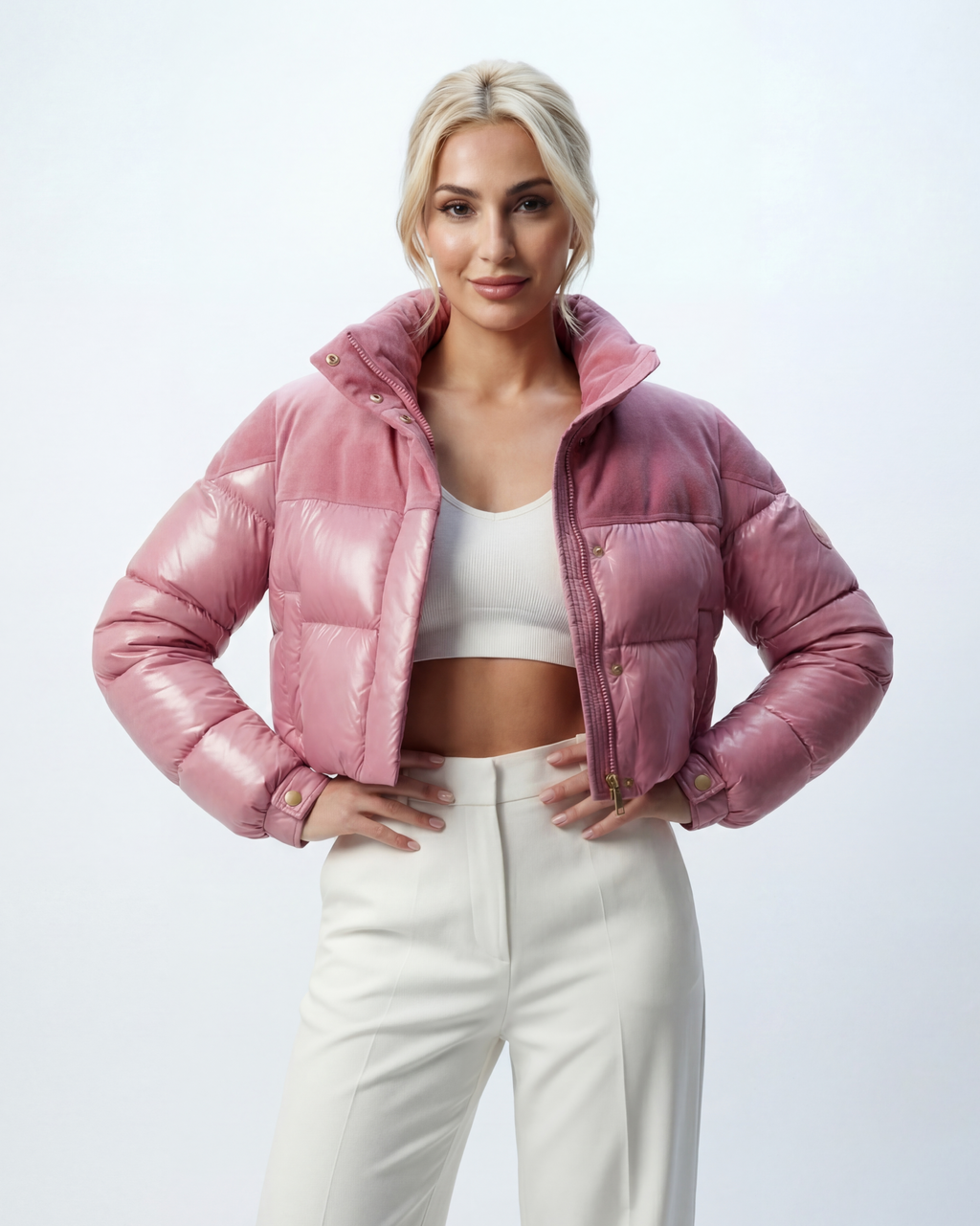 The Rose Eclat Suede Puffer Jacket