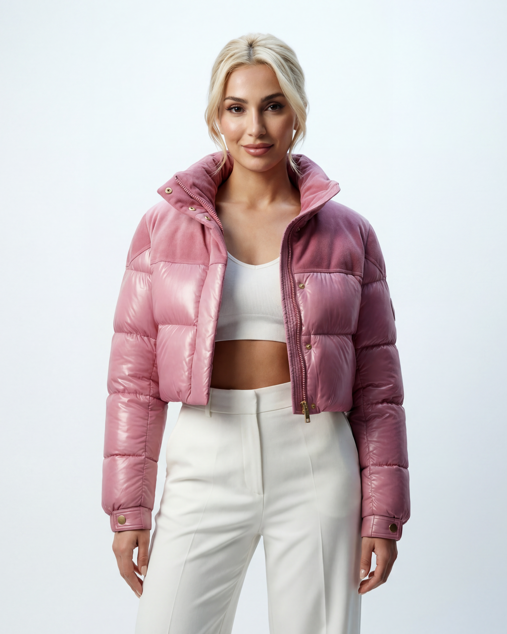 The Rose Eclat Suede Puffer Jacket