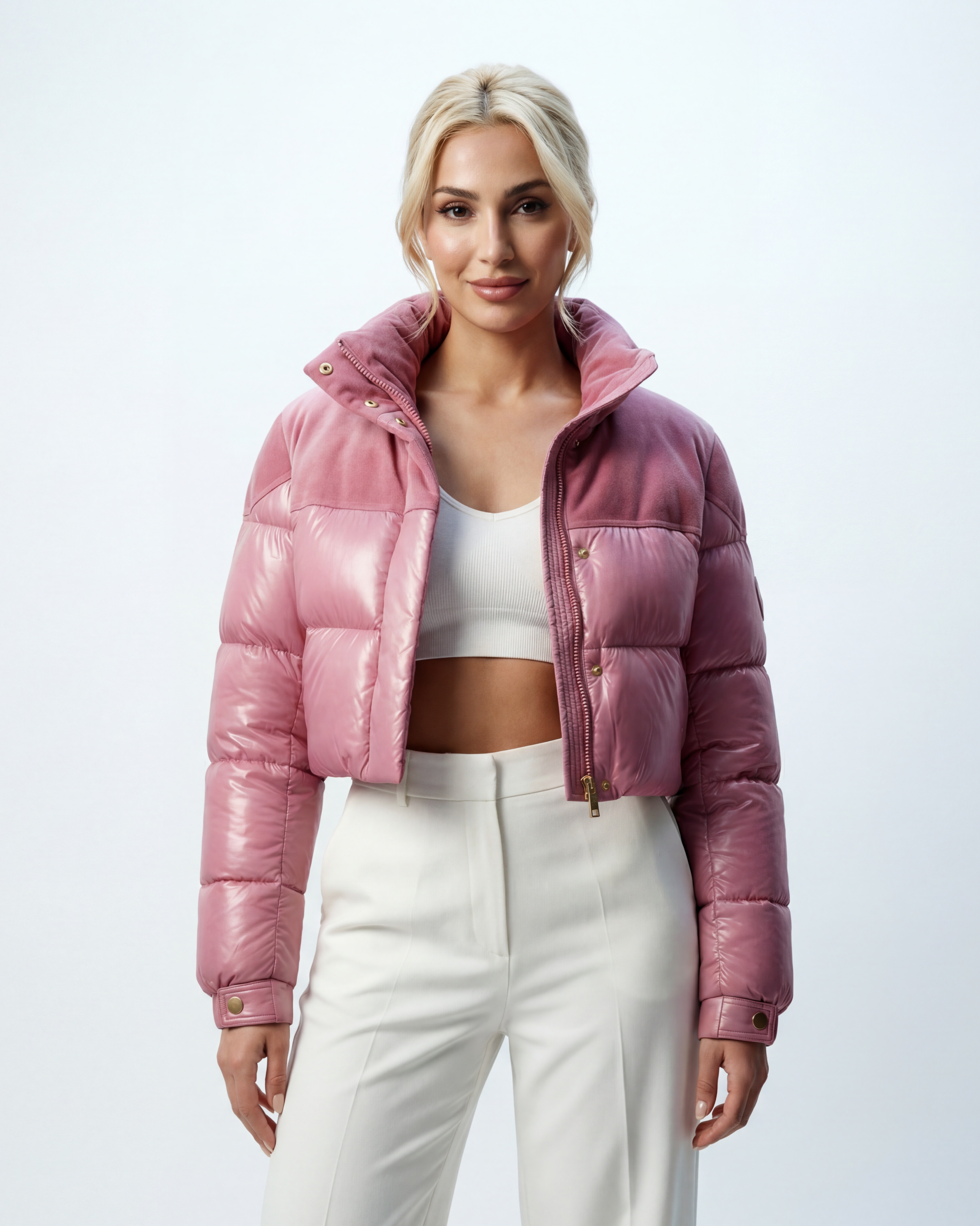The Rose Eclat Suede Puffer Jacket