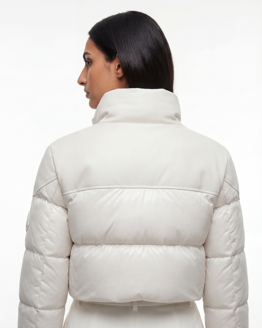 The Blanc Lumière Suede Puffer Jacket