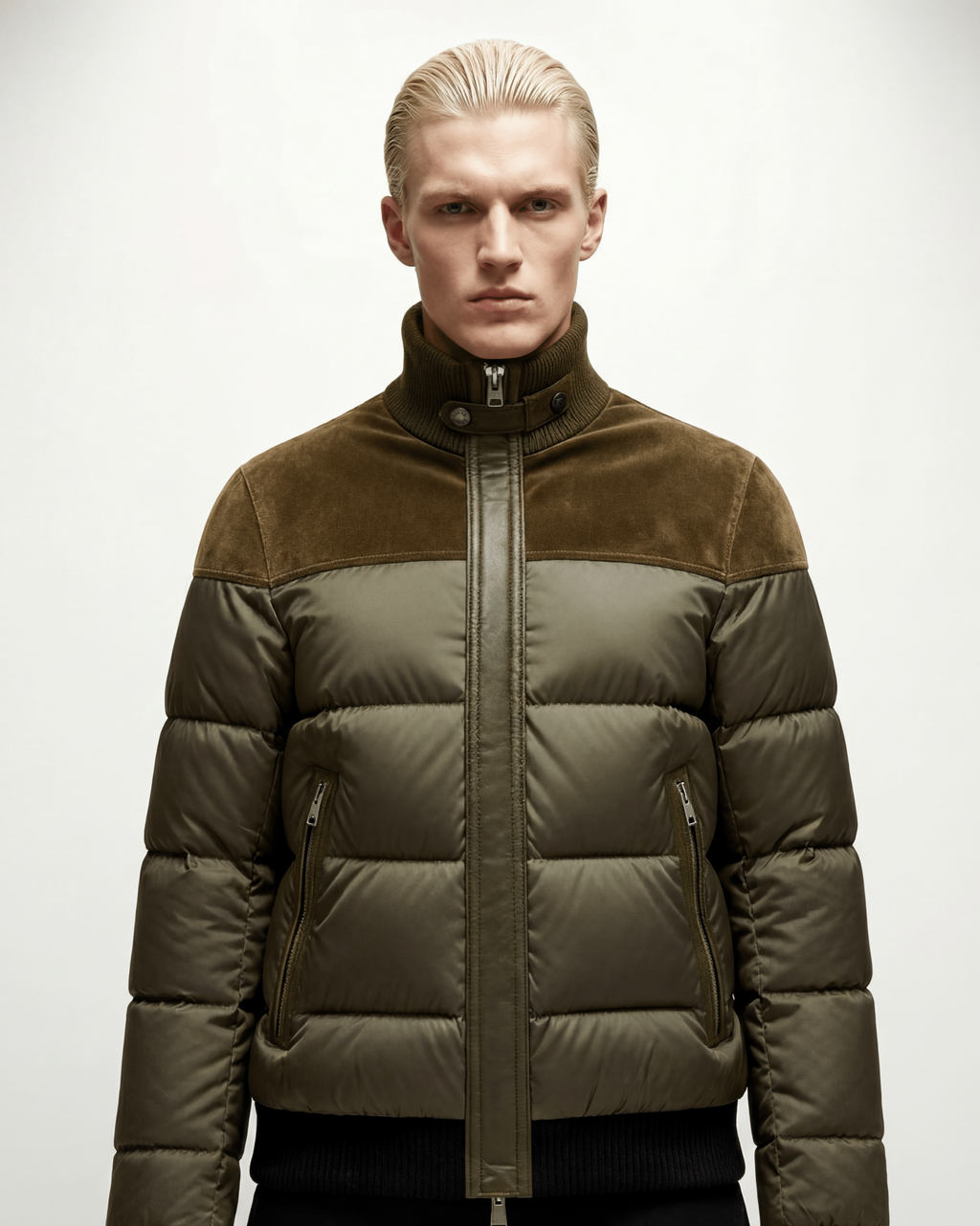 The MossWood Suede Puffer Jacket
