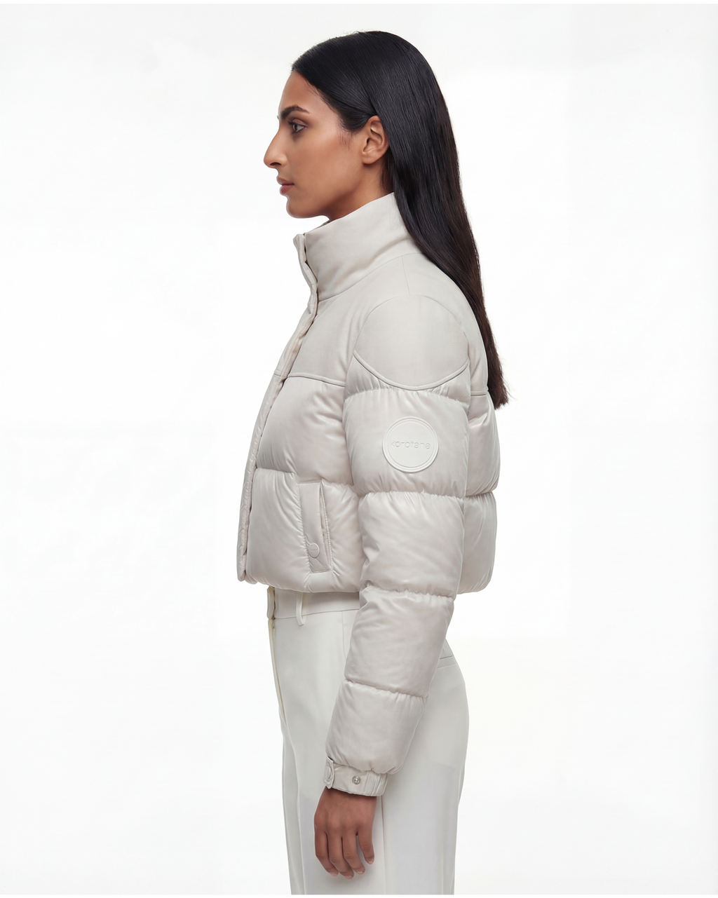 The Blanc Lumière Suede Puffer Jacket