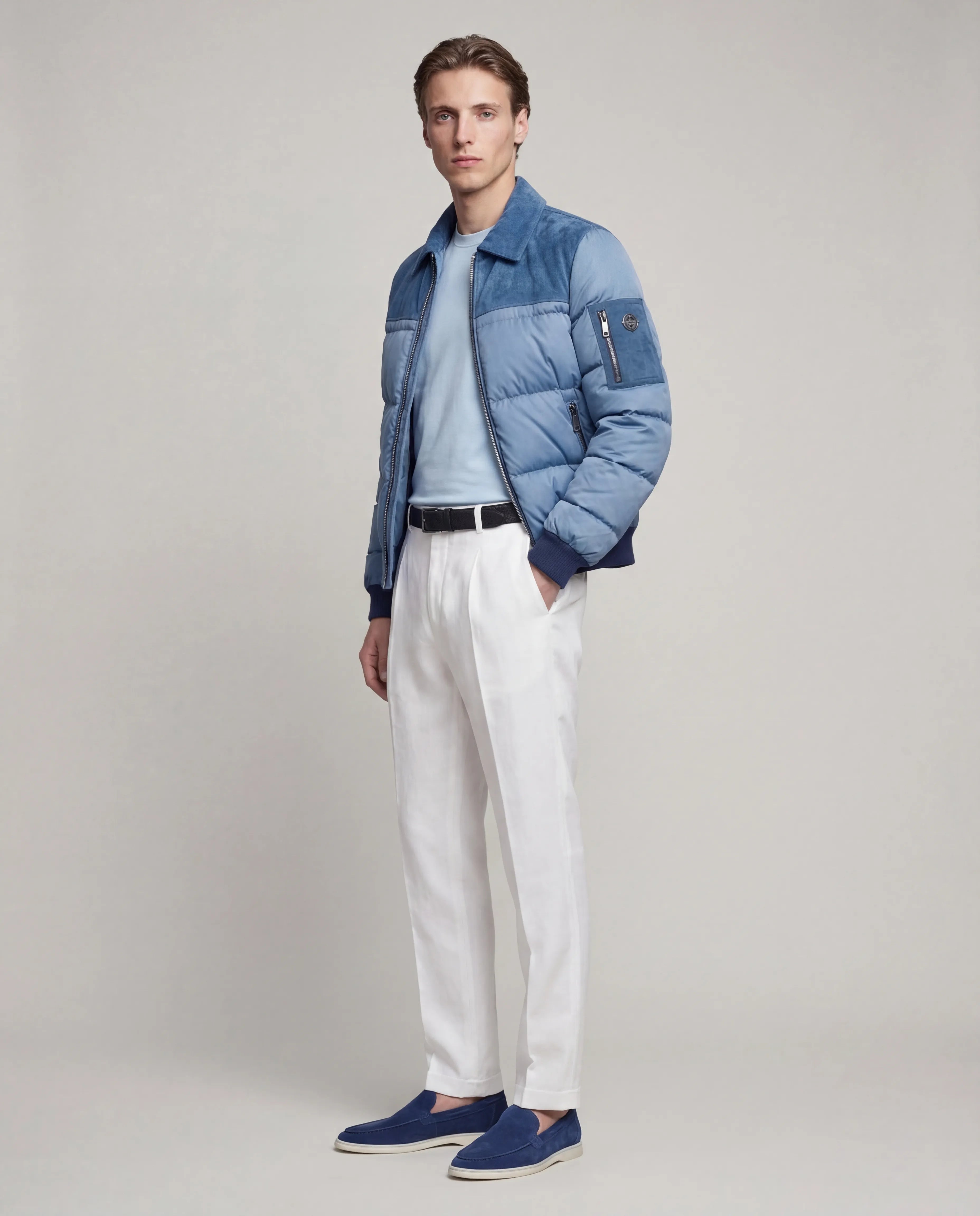 The Korotana Signature Suede Puffer Jacket