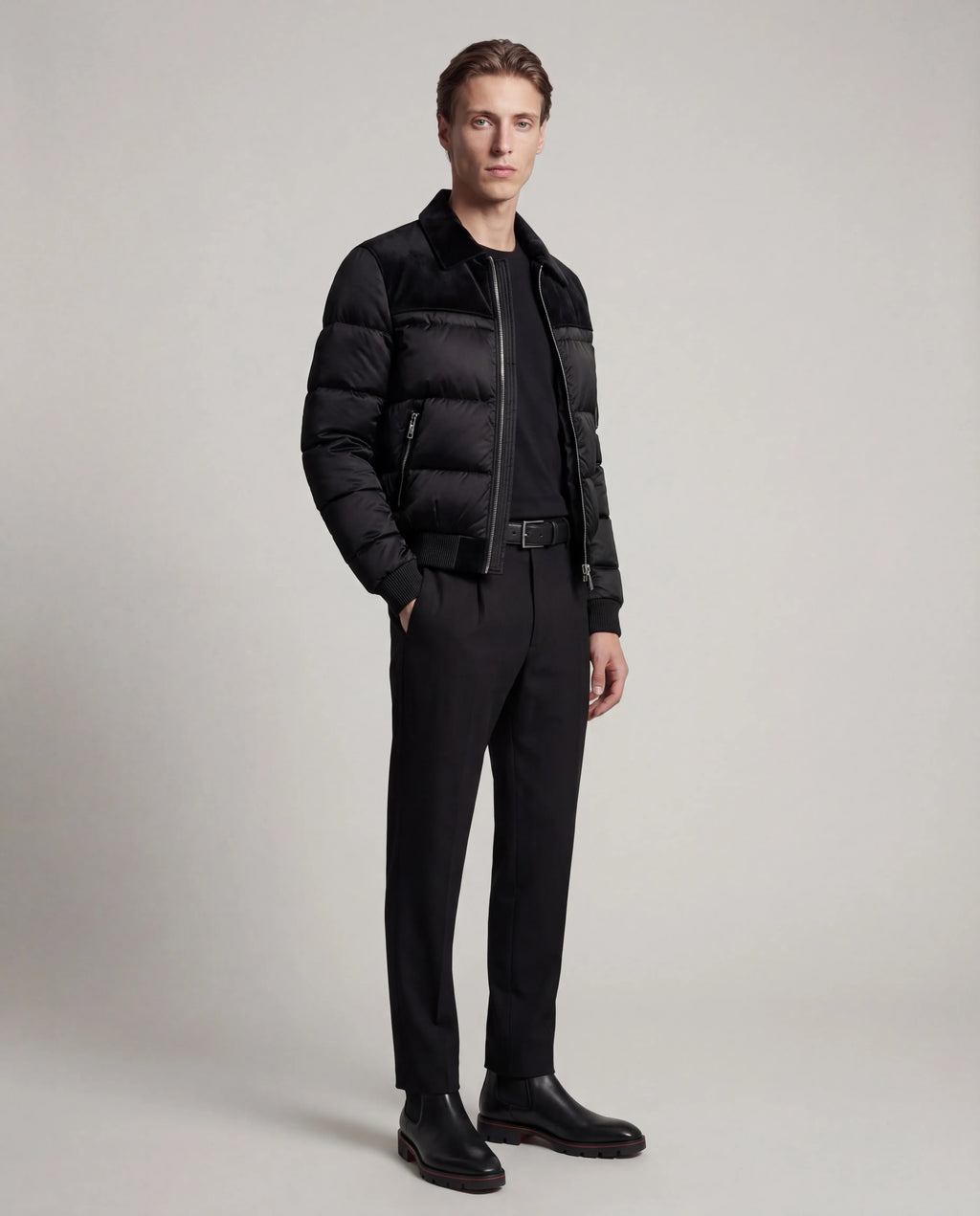 The Korotana Signature Suede Puffer Jacket