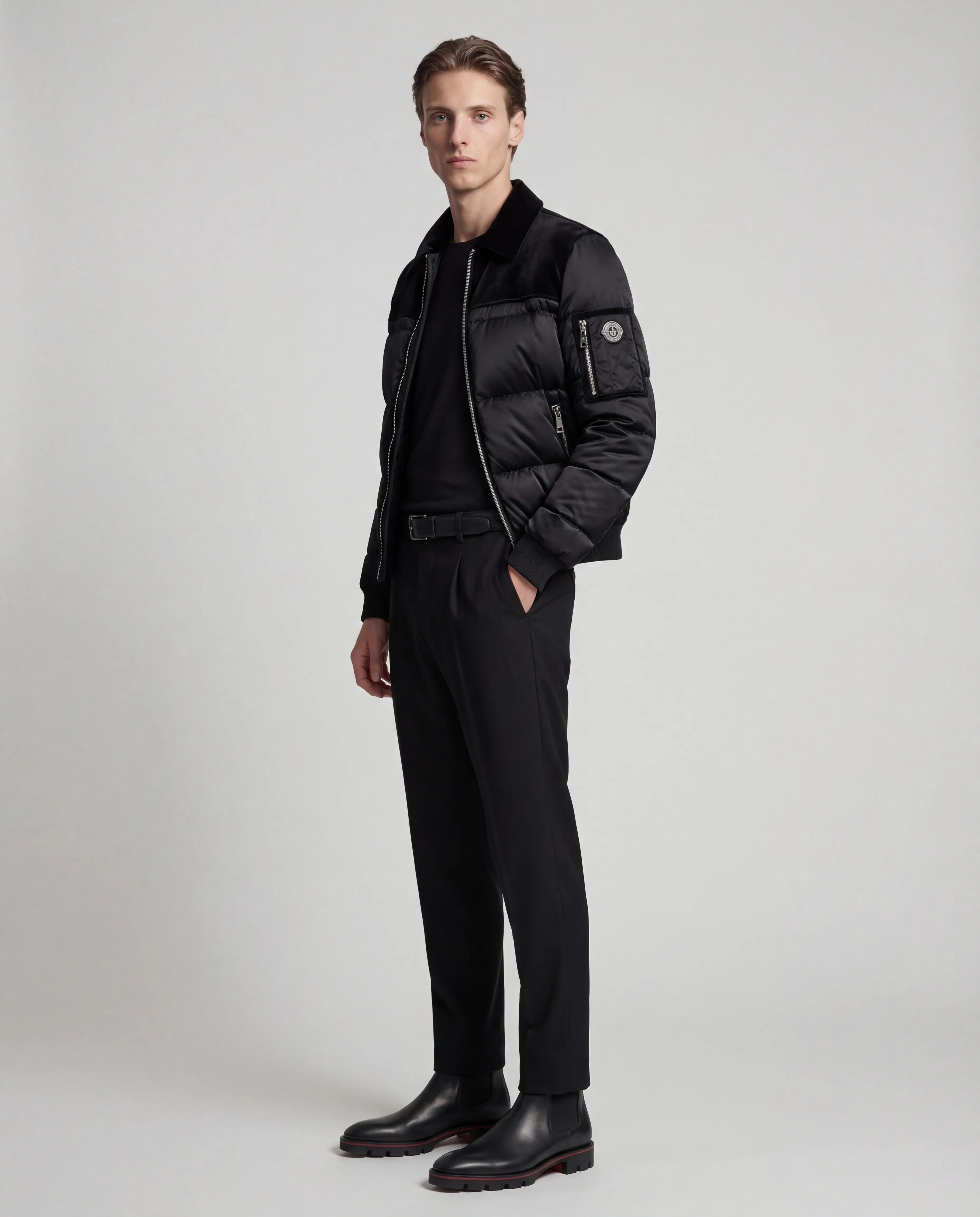 The Korotana Signature Suede Puffer Jacket
