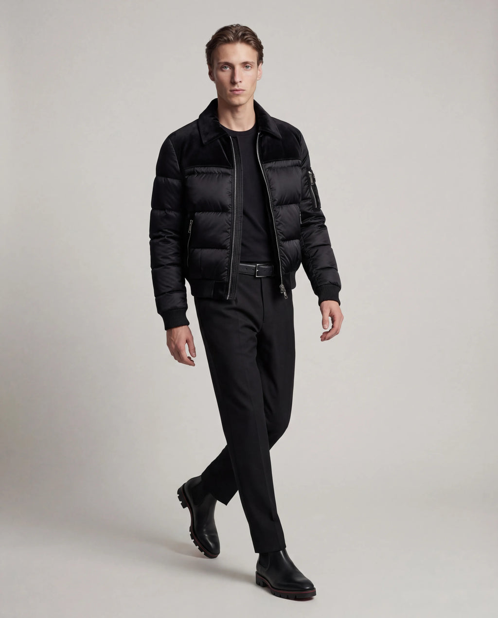 The Korotana Signature Suede Puffer Jacket