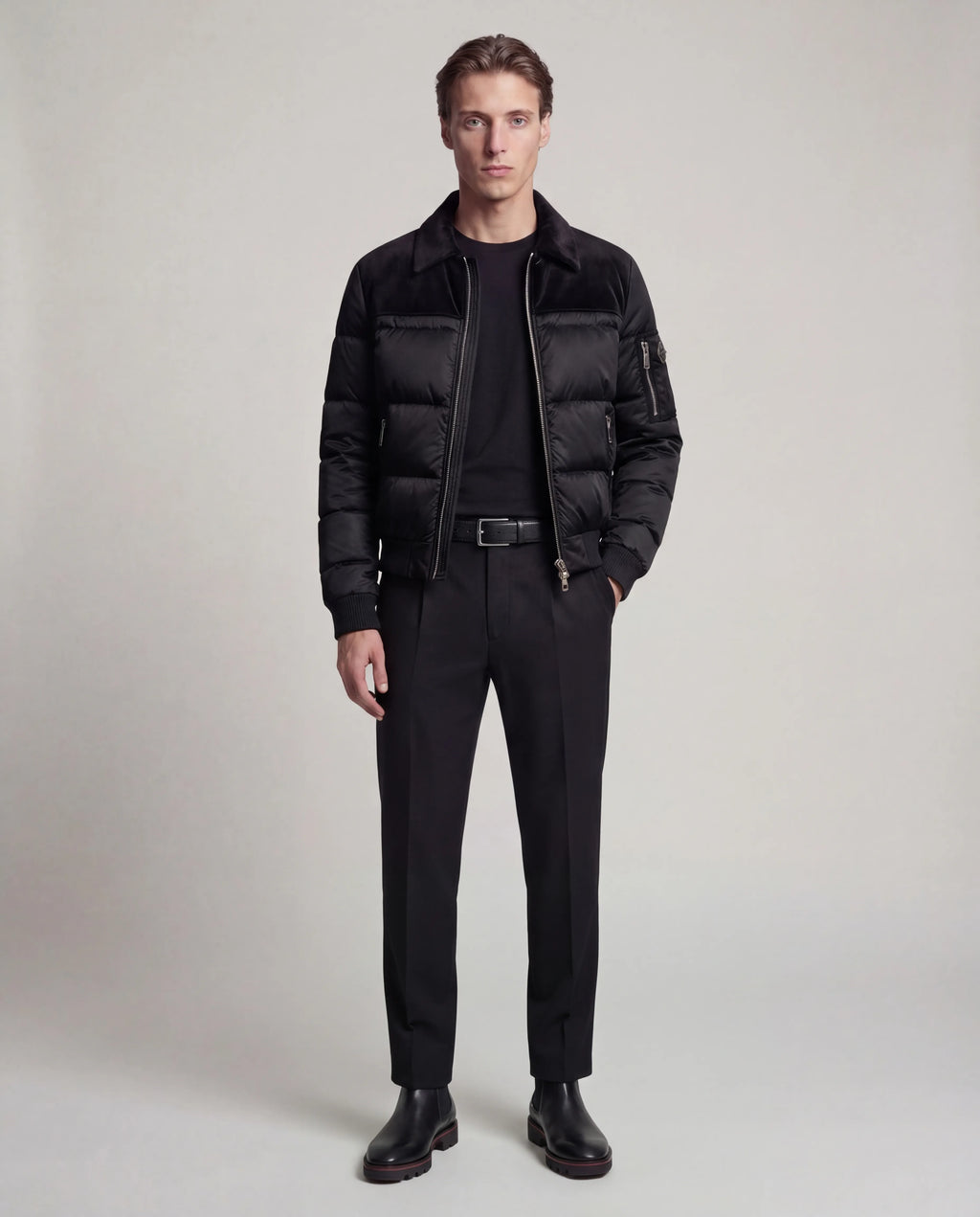 The Korotana Signature Suede Puffer Jacket