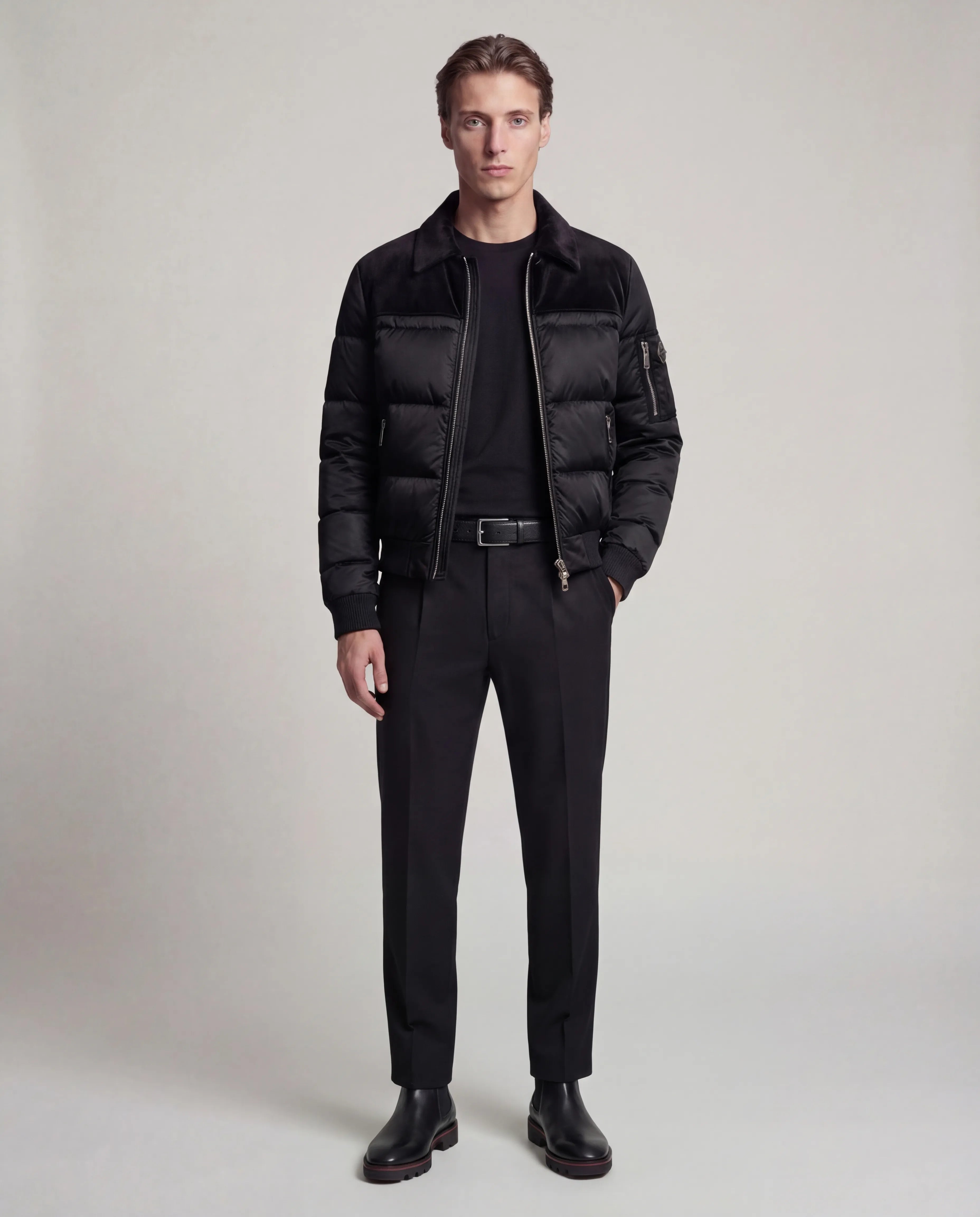 The Korotana Signature Suede Puffer Jacket