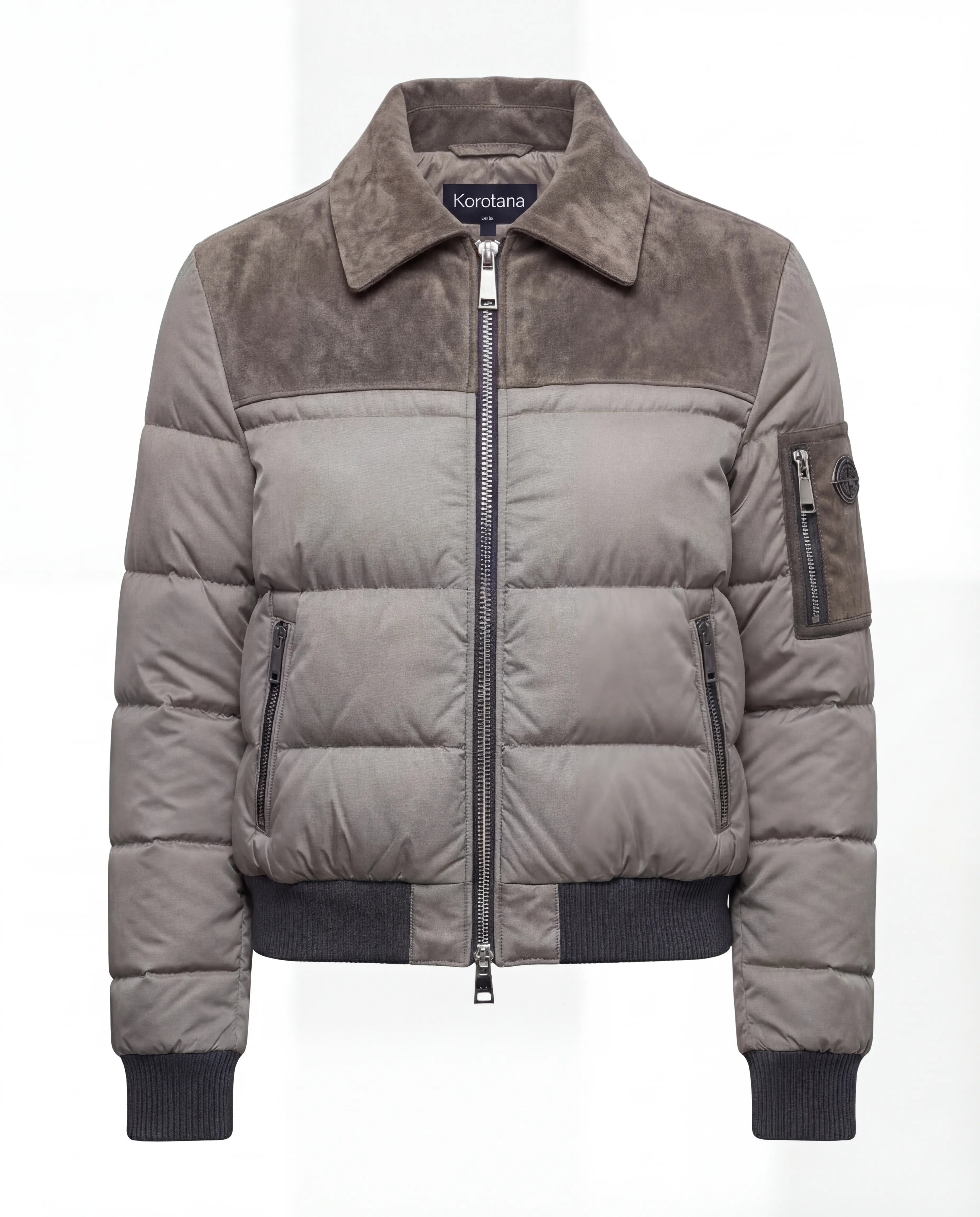 The Korotana Signature Suede Puffer Jacket