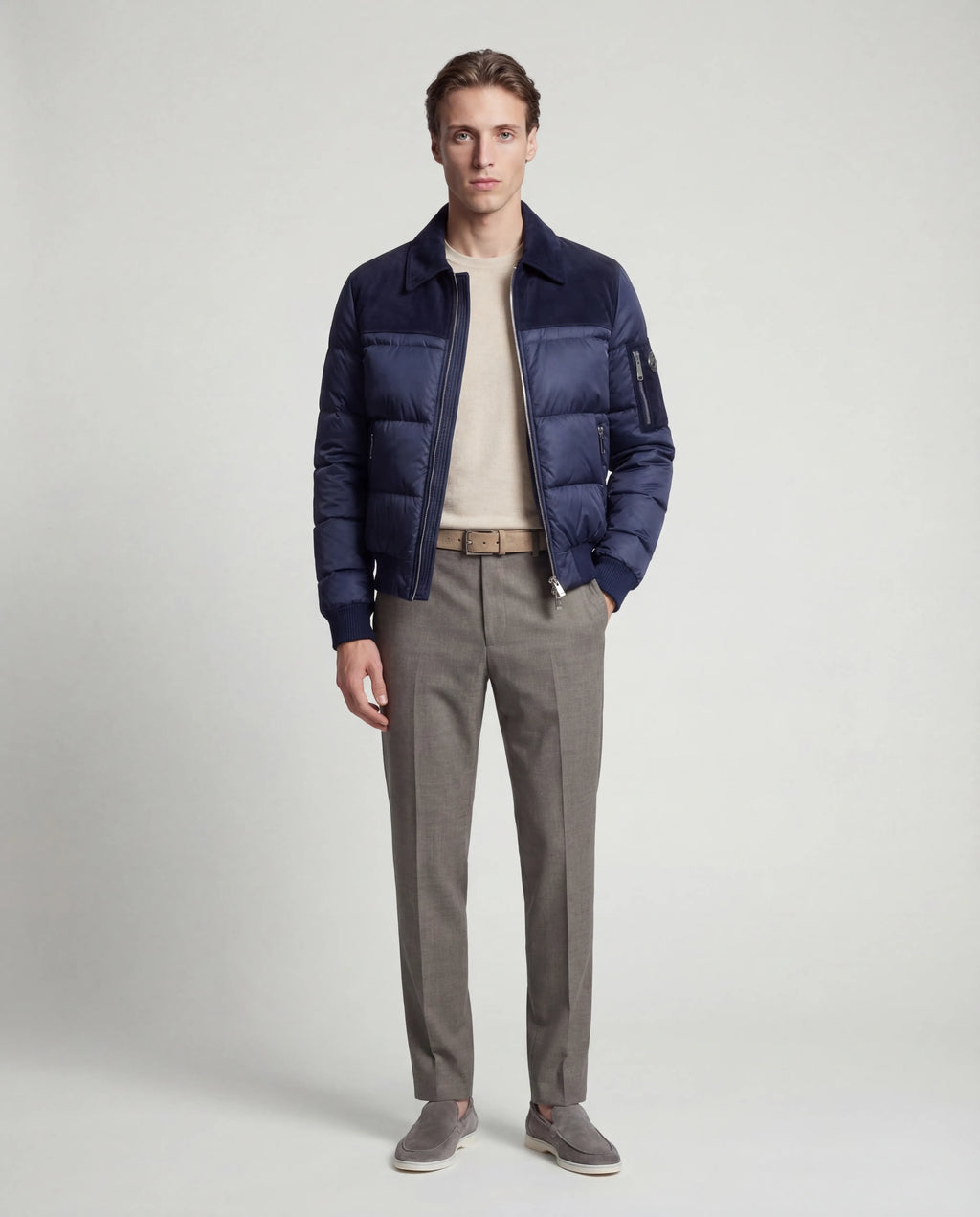 The Korotana Signature Suede Puffer Jacket