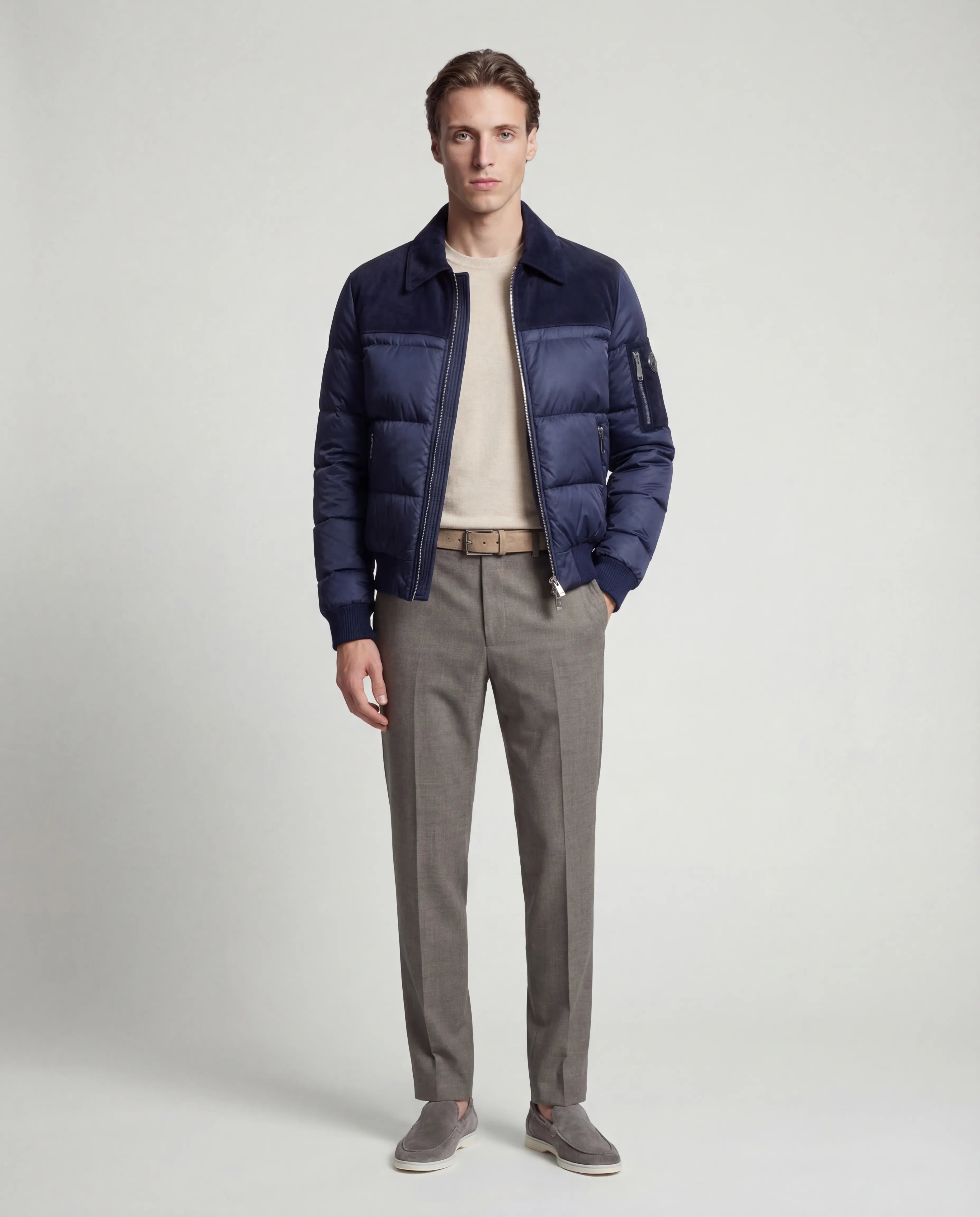 The Korotana Signature Suede Puffer Jacket