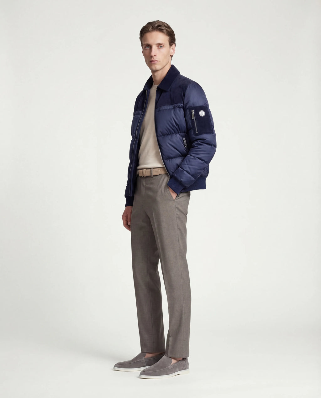 The Korotana Signature Suede Puffer Jacket