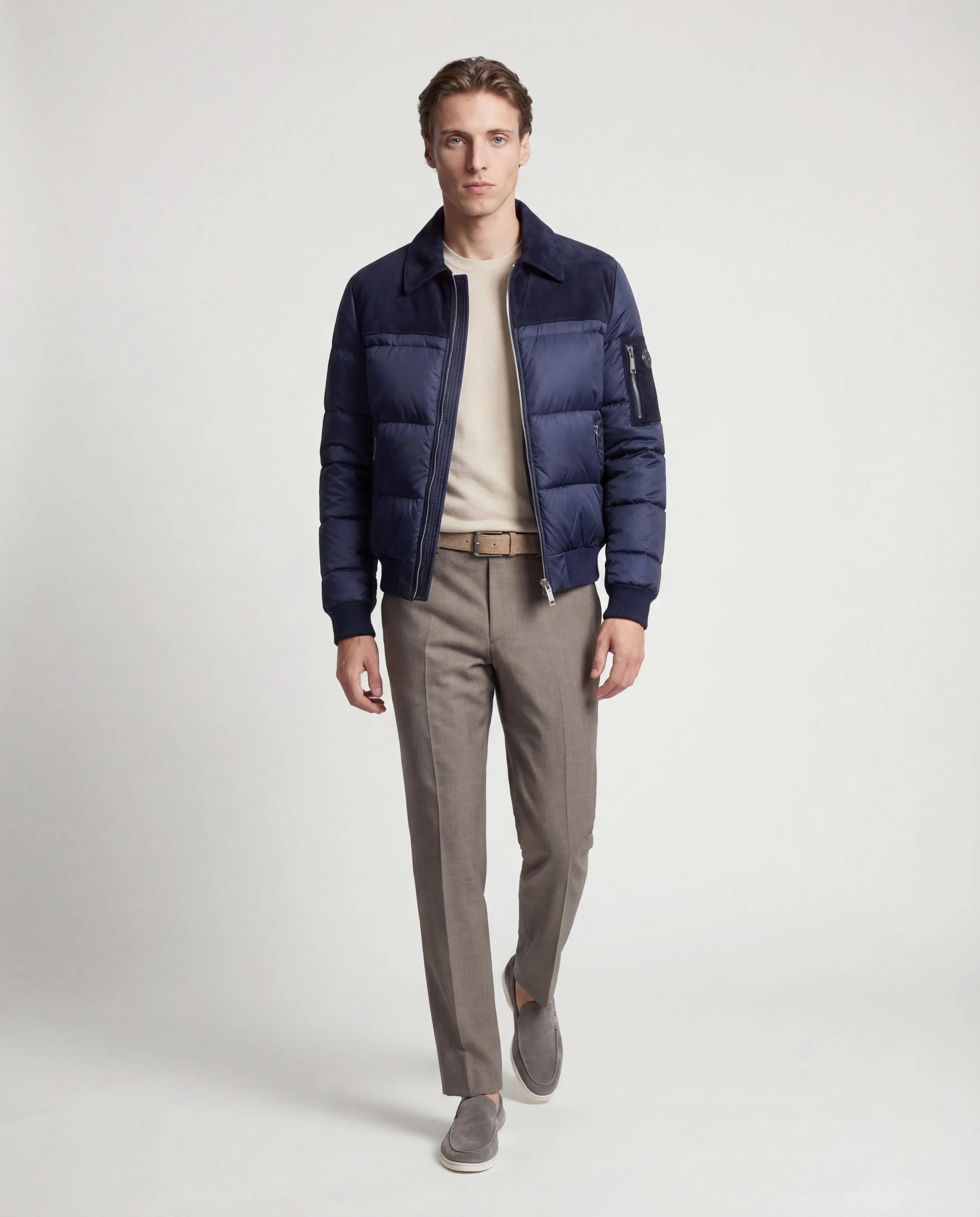 The Korotana Signature Suede Puffer Jacket