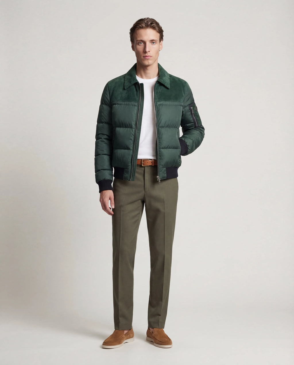 The Korotana Signature Suede Puffer Jacket