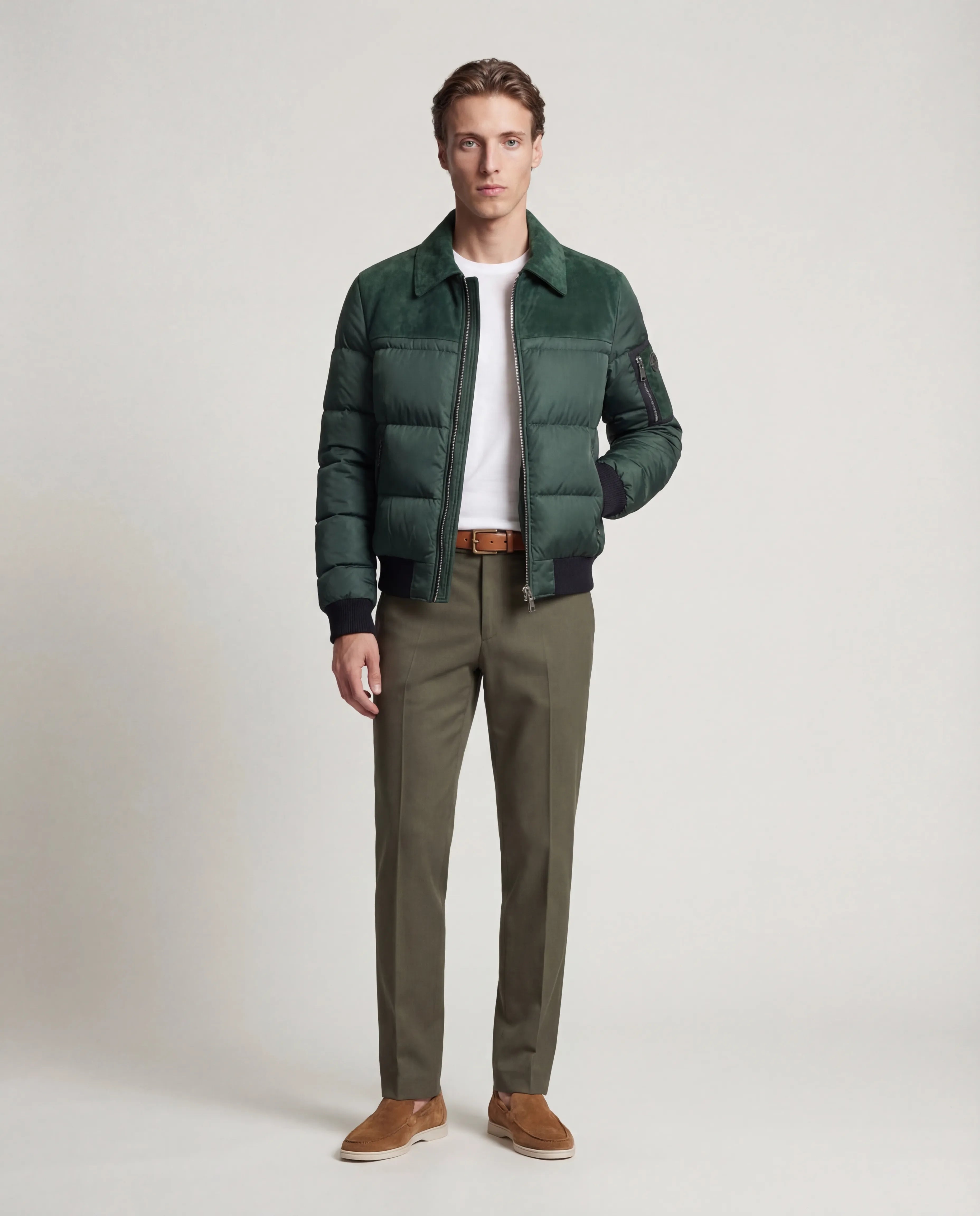 The Korotana Signature Suede Puffer Jacket