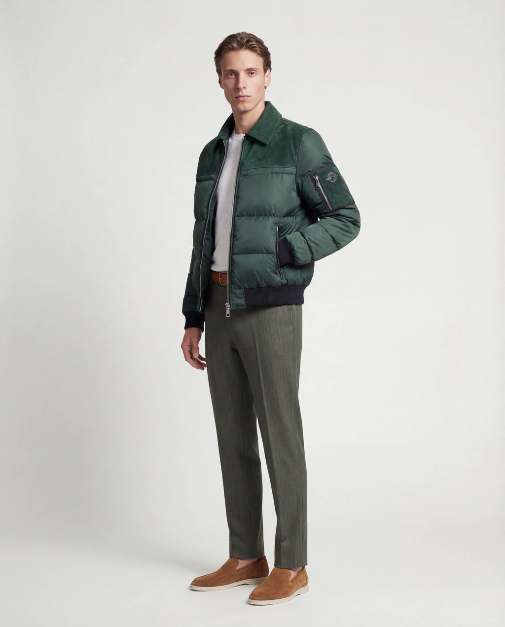 The Korotana Signature Suede Puffer Jacket
