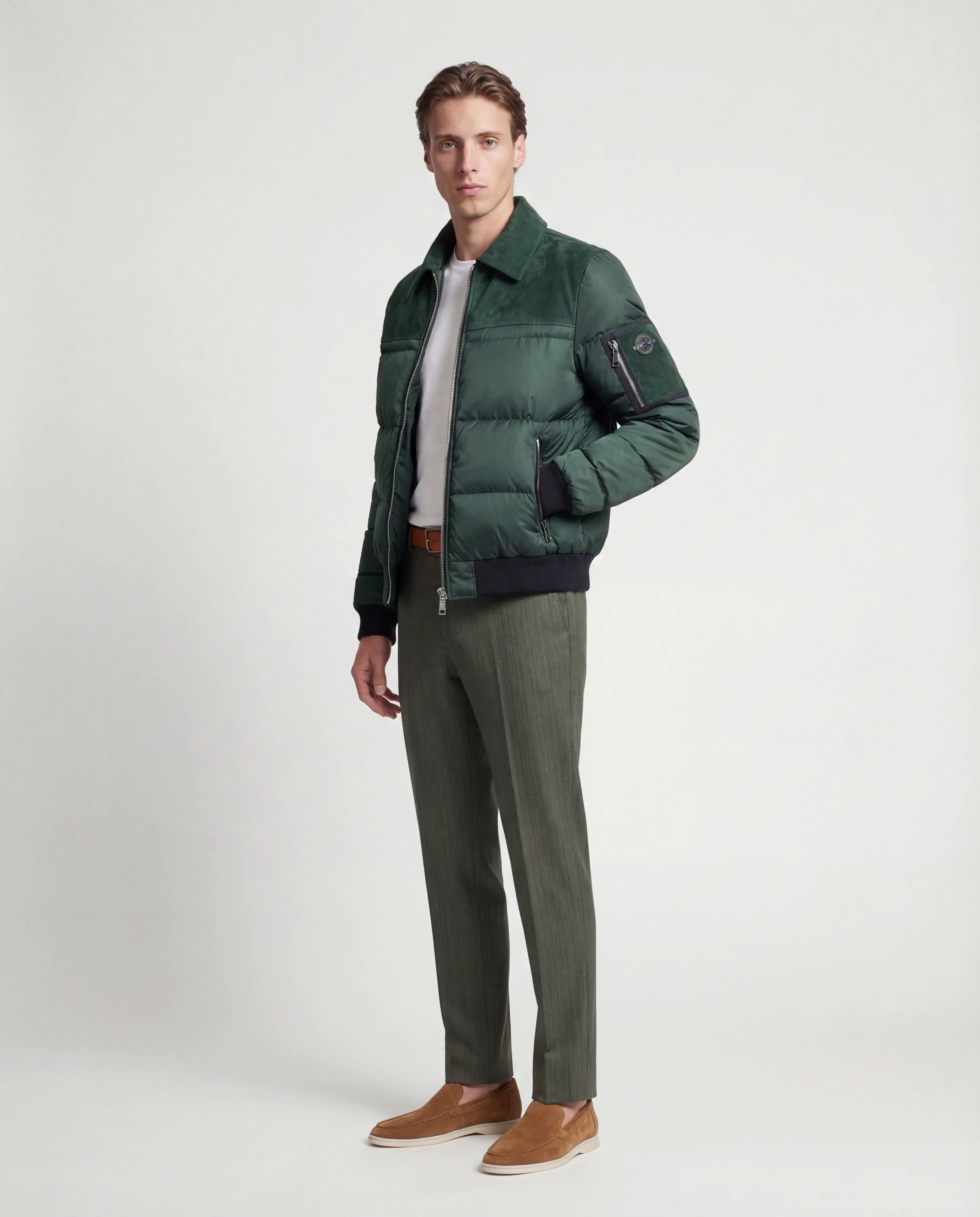 The Korotana Signature Suede Puffer Jacket