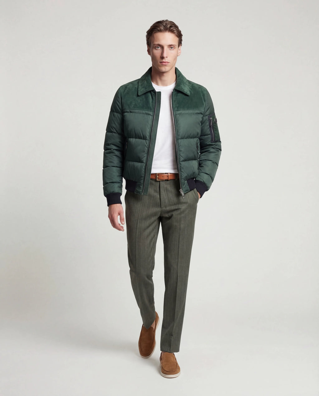 The Korotana Signature Suede Puffer Jacket