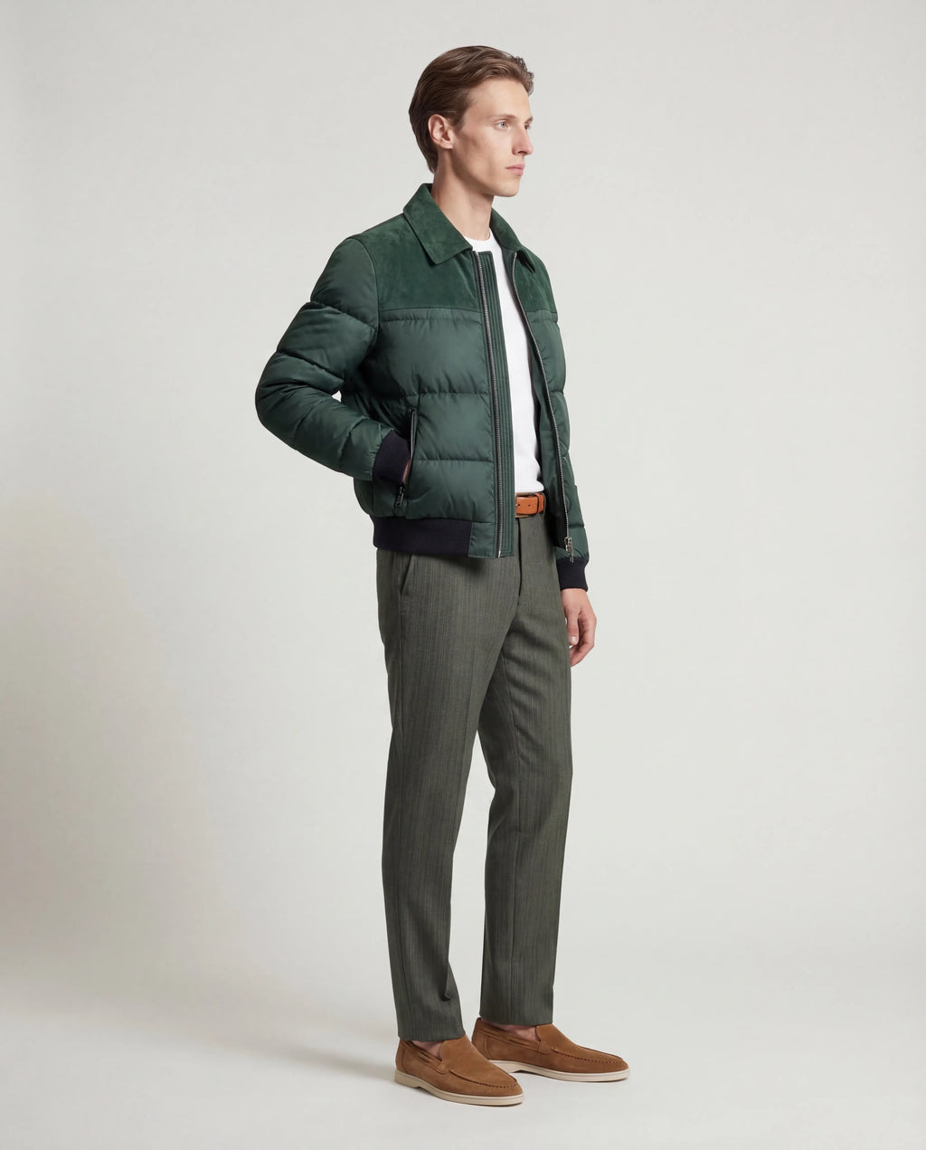 The Korotana Signature Suede Puffer Jacket