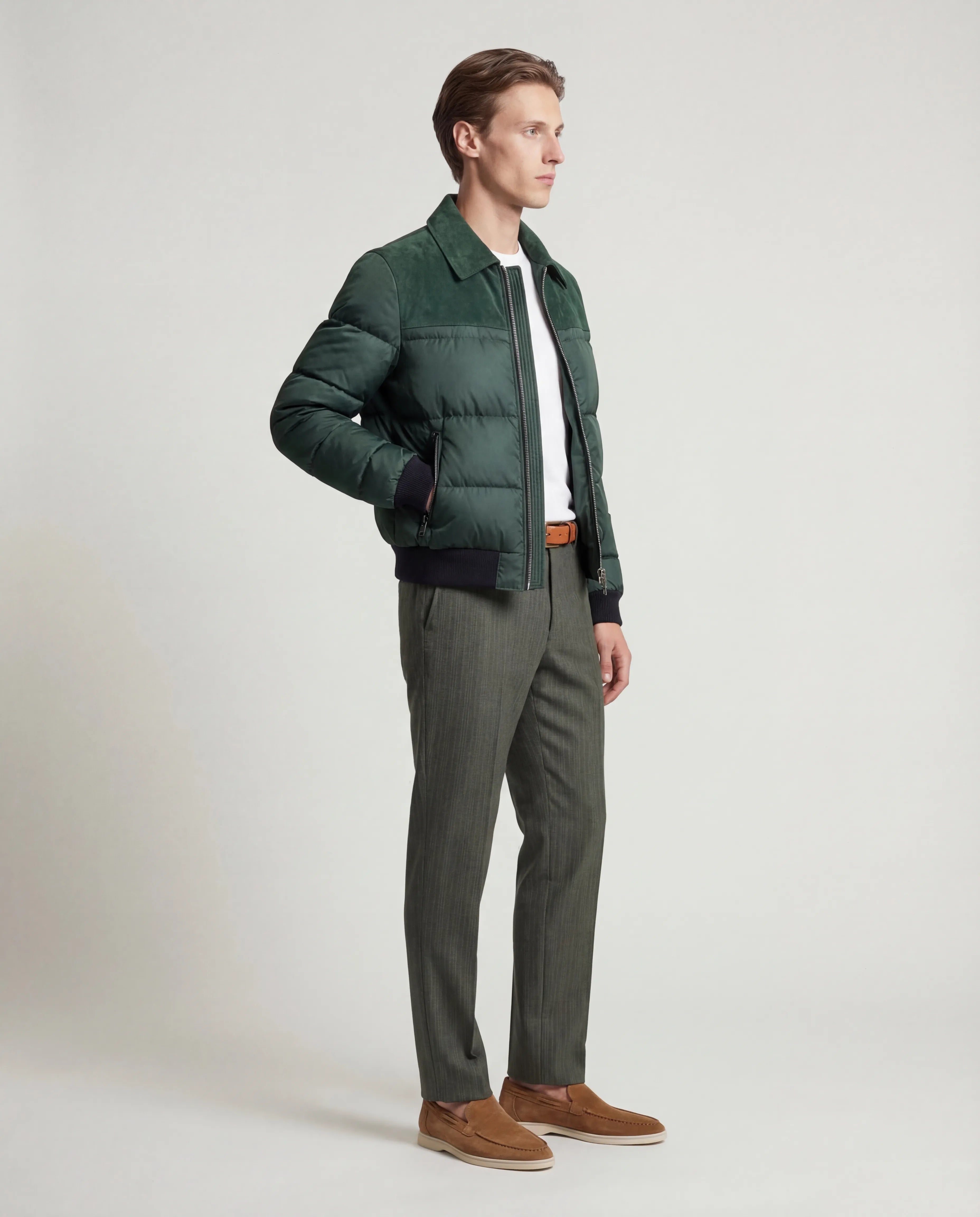 The Korotana Signature Suede Puffer Jacket